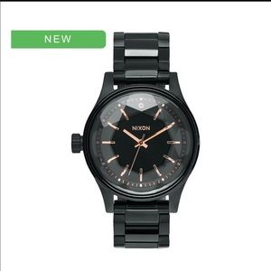 Nixon Facet 38 Black and Rose Gold Watch